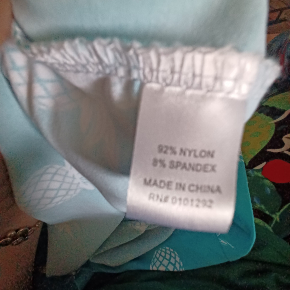 Lulu-B Teal Pineapple Womens Size L 50 UPF Print Dress - Picture 9 of 9
